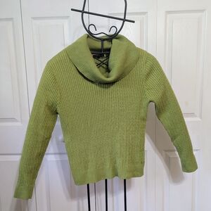 Jeanne Pierre-Women's Sweater-Size XL- Olive Green-   Cowl Neck-100% Cotton